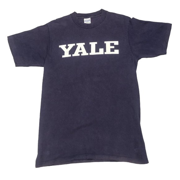 Vintage Yale University T-Shirt Adult Medium Blue Single Stitch 90s Made In USA - Picture 1 of 6